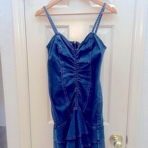 River Island Ruffle Denim Dress